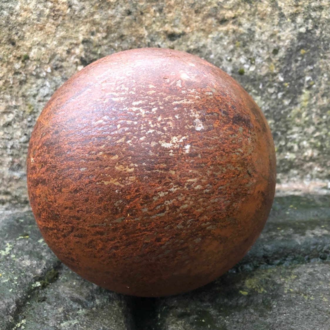 Garden Rusty Metal 8" Sphere, Outdoor decor, Garden orb, Rusty yard art