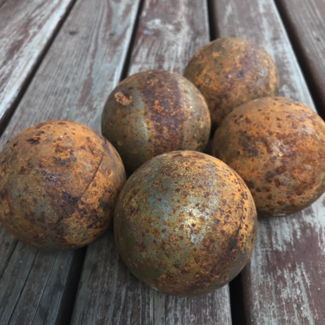 Rusty metal balls set, Garden decor, Garden art, Rusty metal ball, Rusty decor, Metal sphere, Outdoor decor, Rusty metal art, Yard art