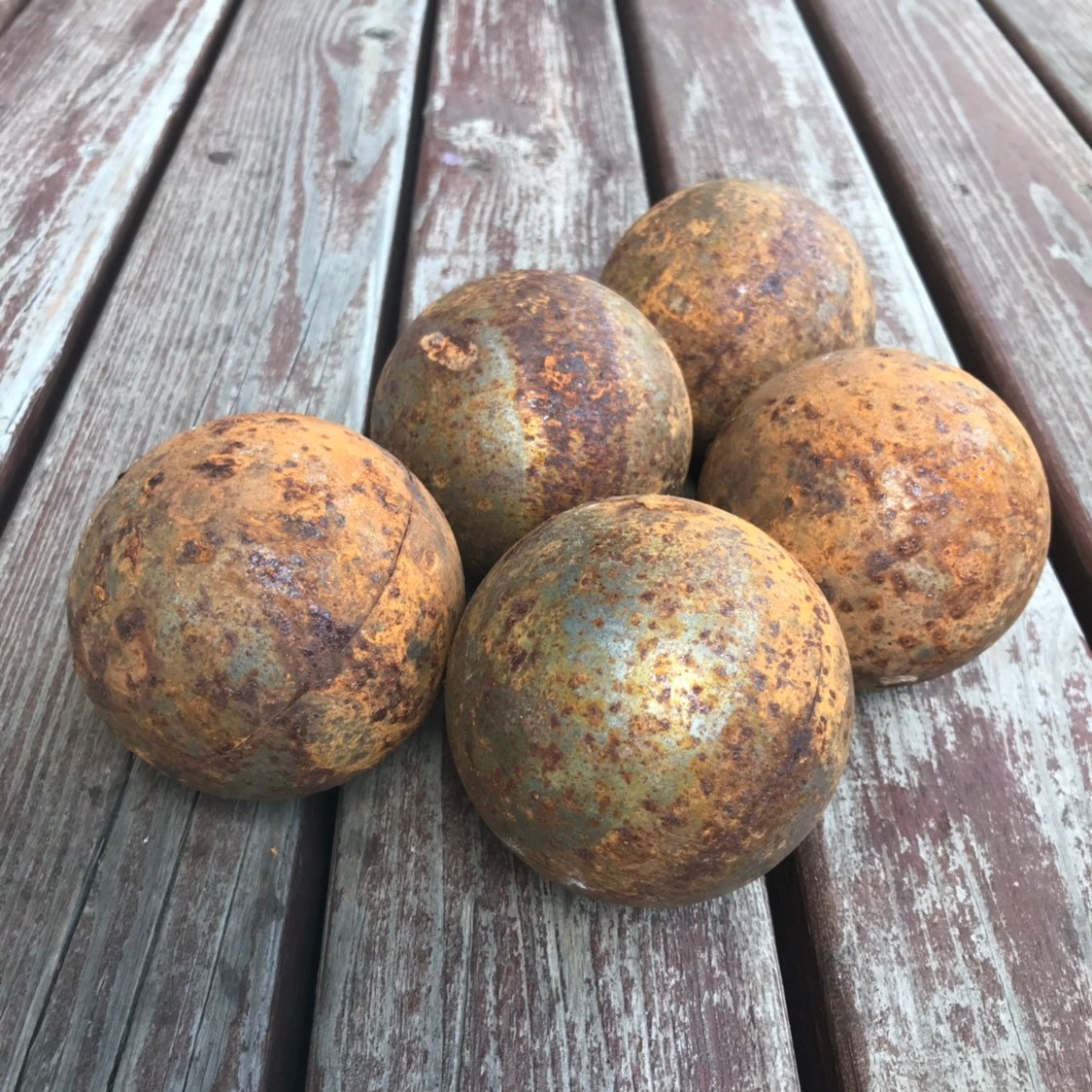 Rusty metal balls set, Garden decor, Garden art, Rusty metal ball, Rusty decor, Metal sphere, Outdoor decor, Rusty metal art, Yard art