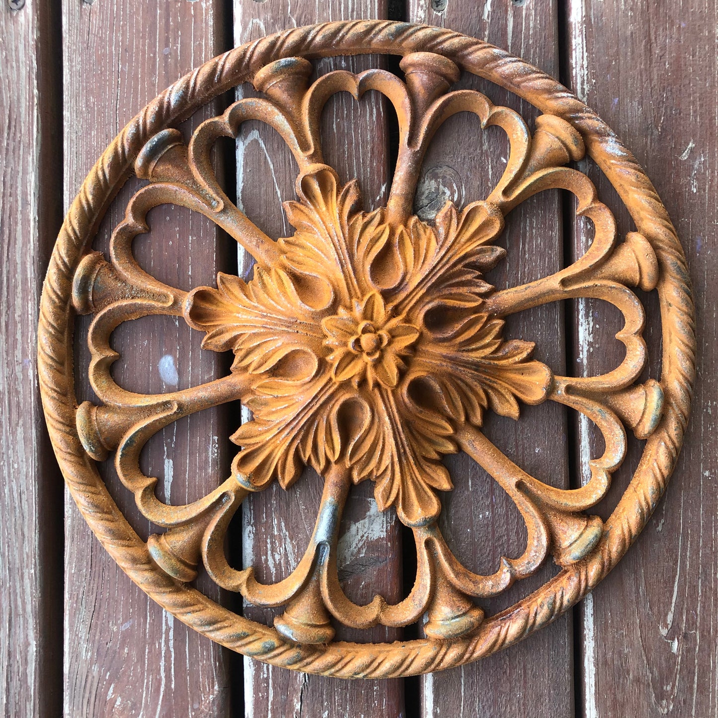 Big rusty metal wall decor, Rusty metal wall hanging, Boho wall art
