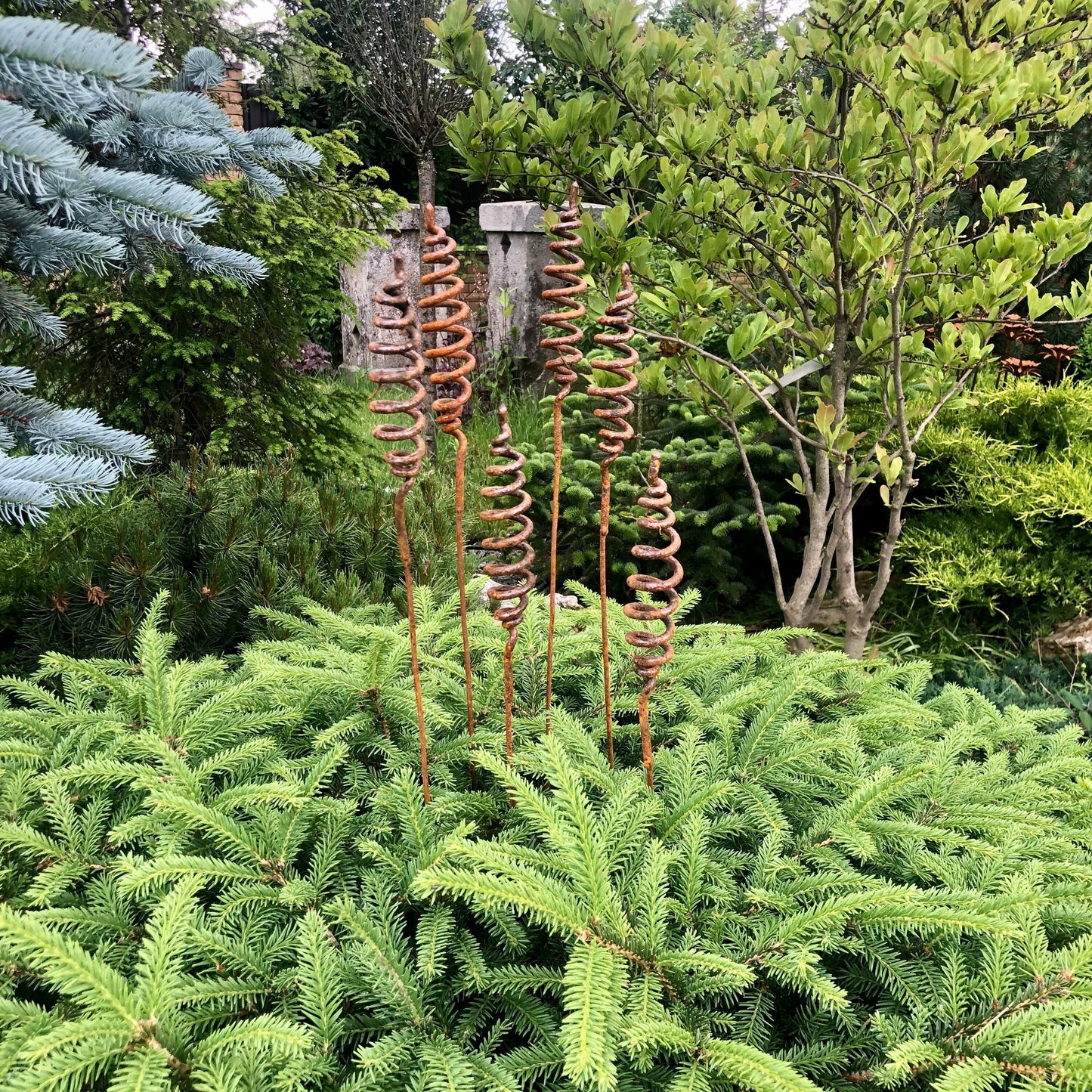 Rusty flowers set of 6, Flowers garden decor, Metal garden decor, metal yard art, outdoor metal decor, Rusty metal garden decor