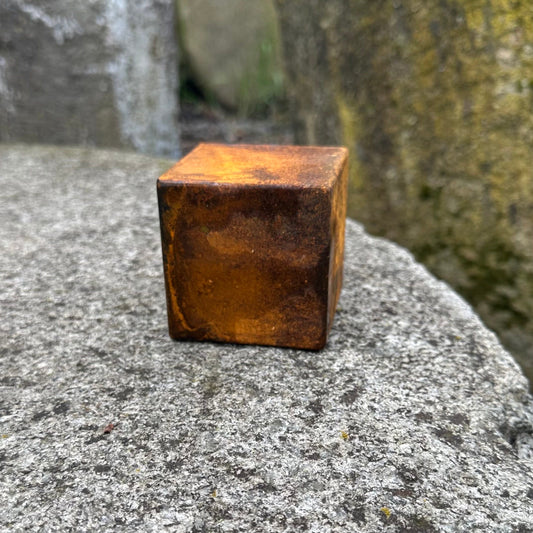 Rusty Zen Metal Cube Garden and Home Decor - Contemporary Sculpture for Meditation Spaces and Outdoor Gardens