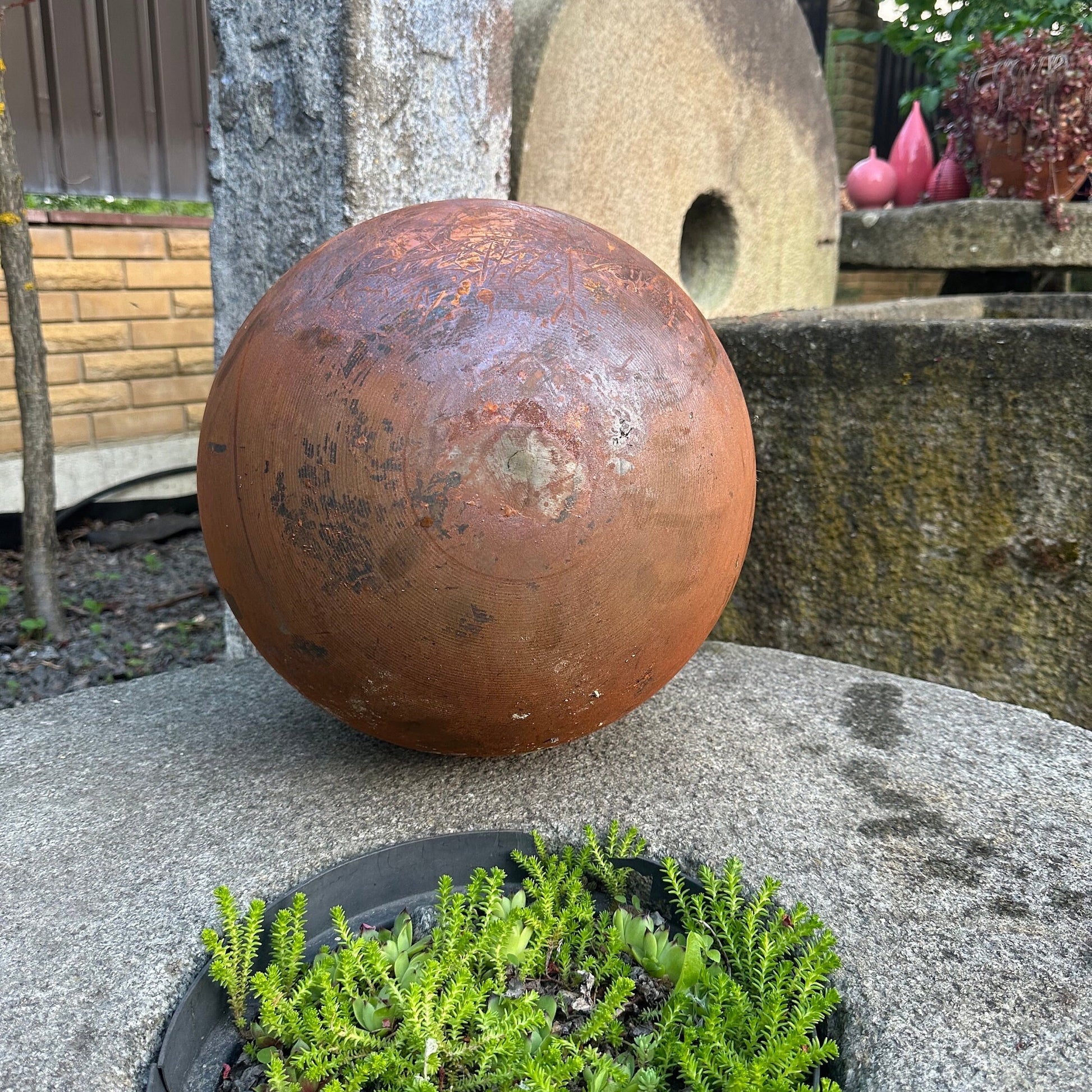  Rusty Metal Vintage Rusty 14" Sphere Outdoor Garden Decor - Give a Touch of Zen Art