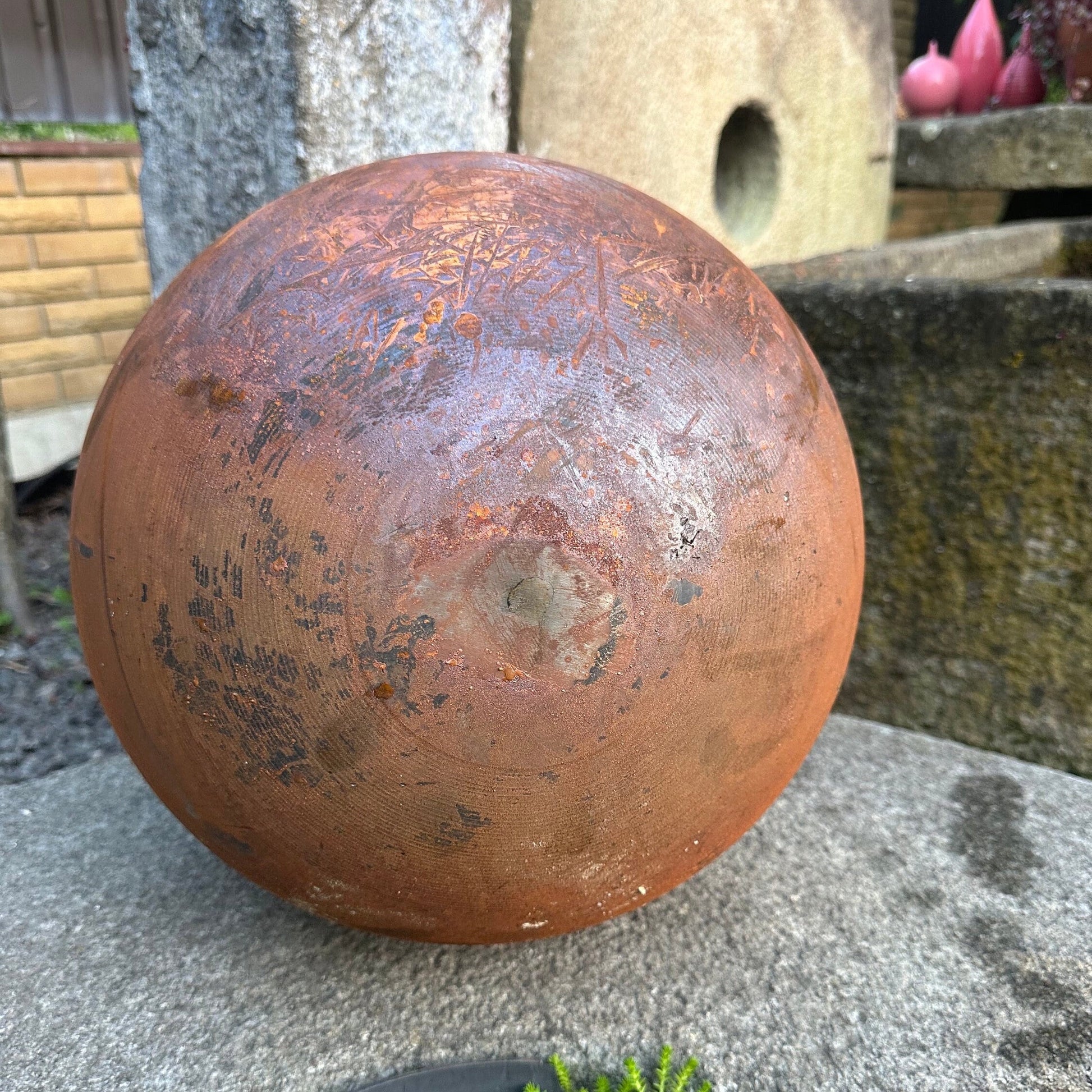  Rusty Metal Vintage Rusty 14" Sphere Outdoor Garden Decor - Give a Touch of Zen Art