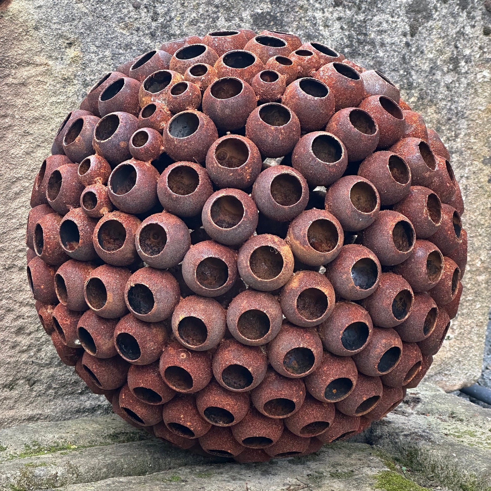 Art Rusty Metal Sphere Outdoor Garden Decor - Add a Touch of Zen Art