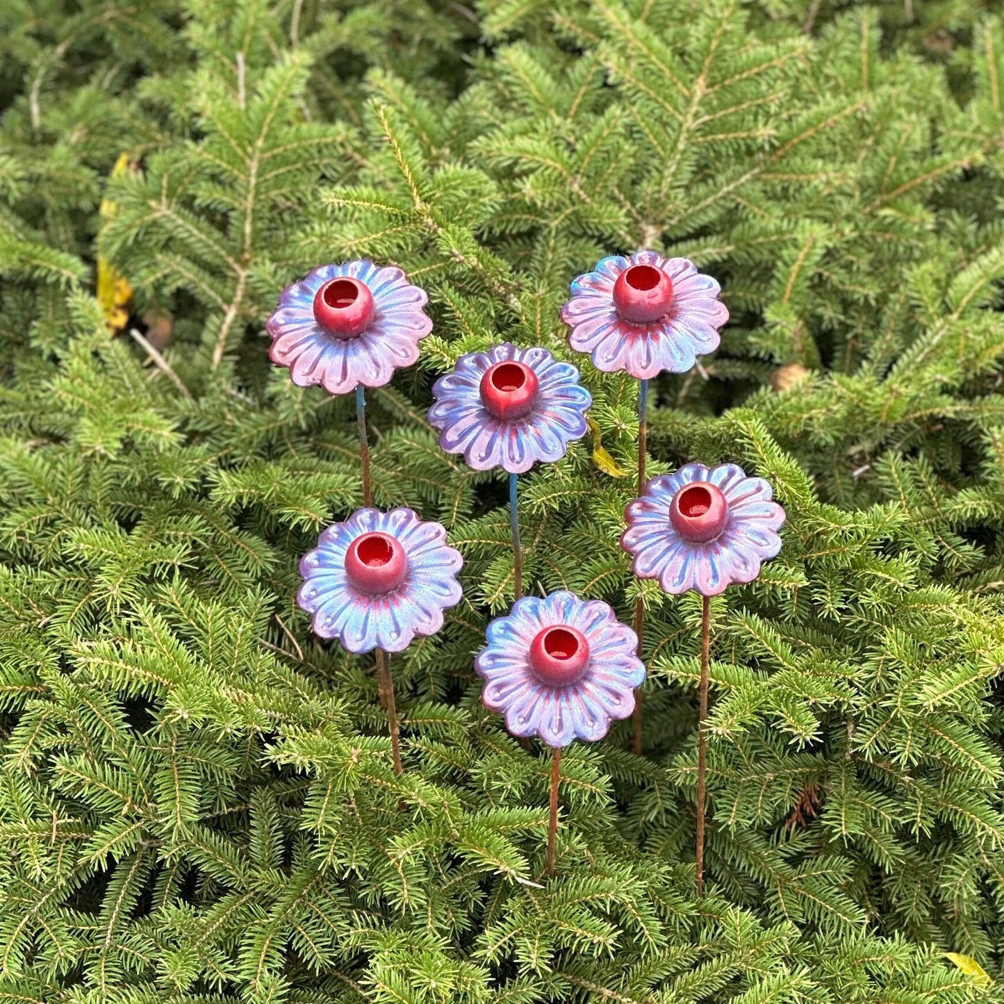 Metal flower garden stakes, Garden stakes, Metal garden decor, Metal yard art, Outdoor metal art, Metal garden decor, Outdoors art, Yard art