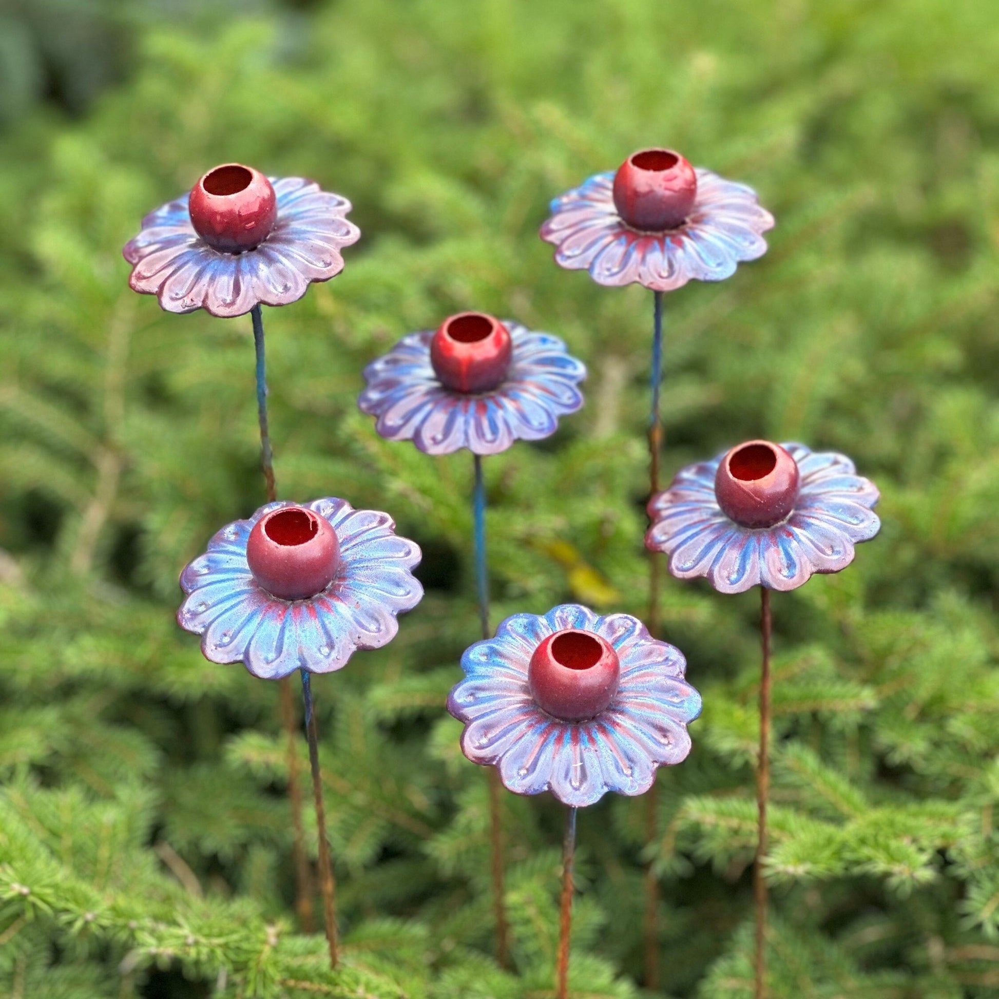 Metal flower garden stakes, Garden stakes, Metal garden decor, Metal yard art, Outdoor metal art, Metal garden decor, Outdoors art, Yard art